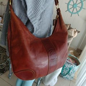 Marino Orlandi rich brown crossbody Hobo bag
